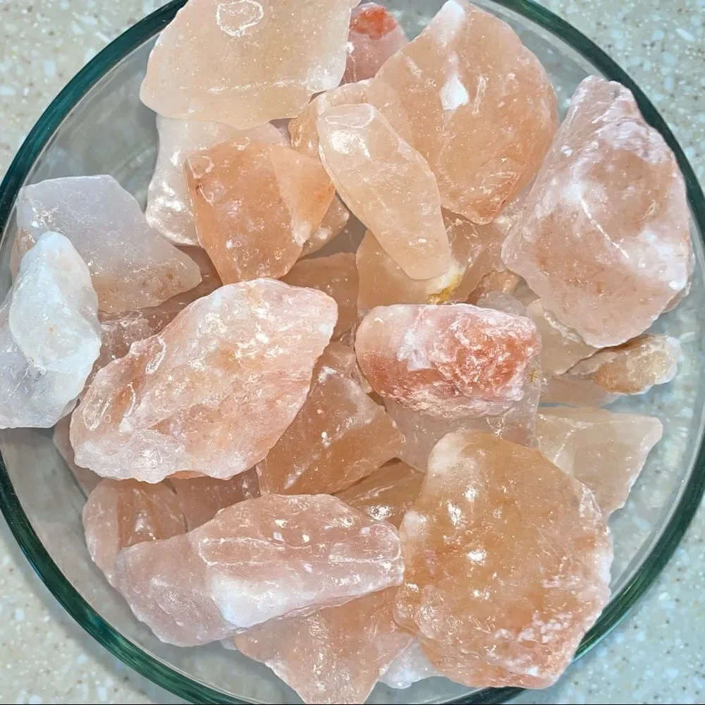 PINK HIMALAYAN rock salt 5 pounds of variety sizes of Himalayan rock salt